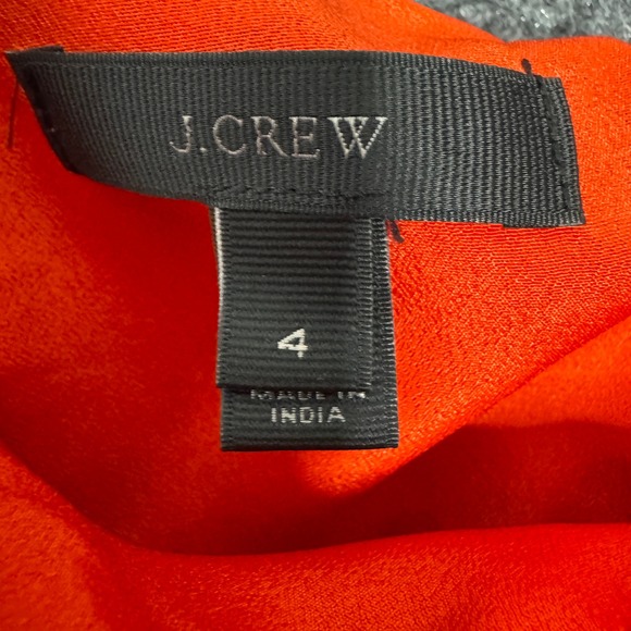 J. Crew Shirt Women 4 Bright Red Eyelet Ruffle One Shoulder Casual Feminine Top - Picture 3 of 8